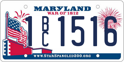 MD license plate 1BC1516