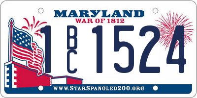 MD license plate 1BC1524