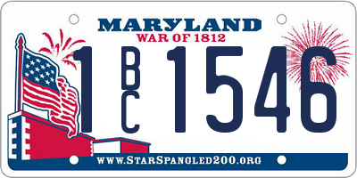 MD license plate 1BC1546