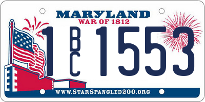 MD license plate 1BC1553
