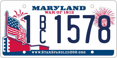 MD license plate 1BC1578