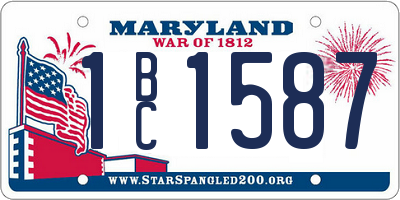 MD license plate 1BC1587