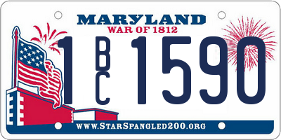 MD license plate 1BC1590