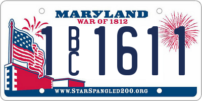MD license plate 1BC1611