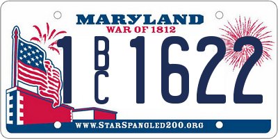 MD license plate 1BC1622