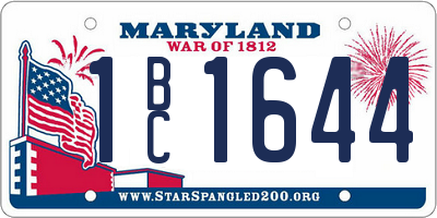 MD license plate 1BC1644