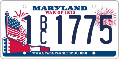 MD license plate 1BC1775