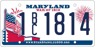 MD license plate 1BC1814