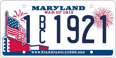 MD license plate 1BC1921