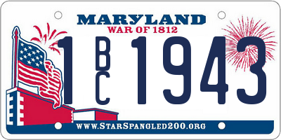 MD license plate 1BC1943