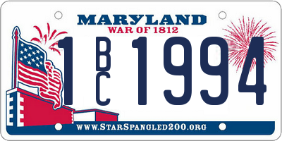 MD license plate 1BC1994