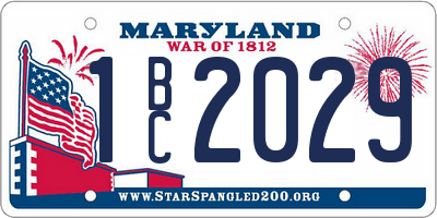 MD license plate 1BC2029