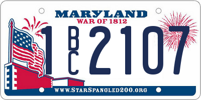 MD license plate 1BC2107