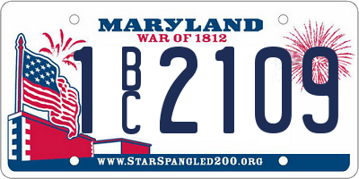 MD license plate 1BC2109