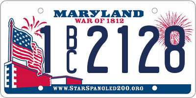 MD license plate 1BC2128