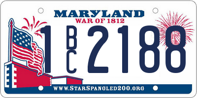 MD license plate 1BC2188