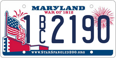 MD license plate 1BC2190