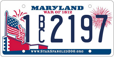 MD license plate 1BC2197