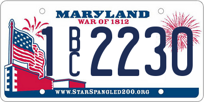 MD license plate 1BC2230