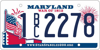 MD license plate 1BC2278