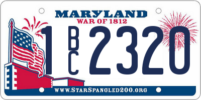 MD license plate 1BC2320