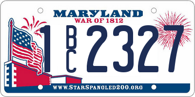 MD license plate 1BC2327