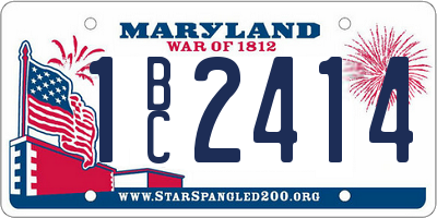 MD license plate 1BC2414