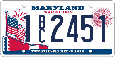 MD license plate 1BC2451