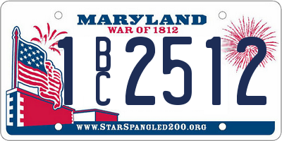 MD license plate 1BC2512