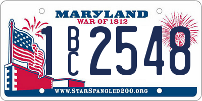 MD license plate 1BC2548