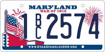 MD license plate 1BC2574