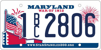 MD license plate 1BC2806