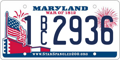 MD license plate 1BC2936