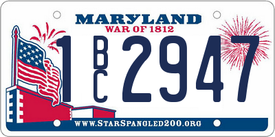 MD license plate 1BC2947