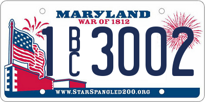 MD license plate 1BC3002