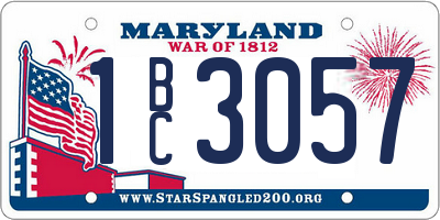 MD license plate 1BC3057