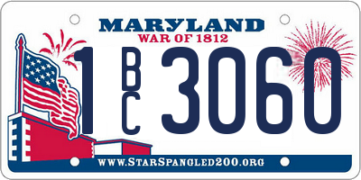 MD license plate 1BC3060
