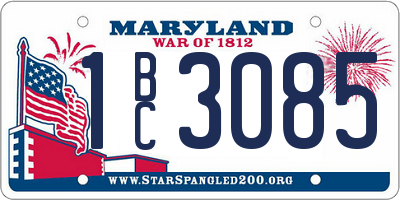 MD license plate 1BC3085