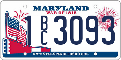 MD license plate 1BC3093