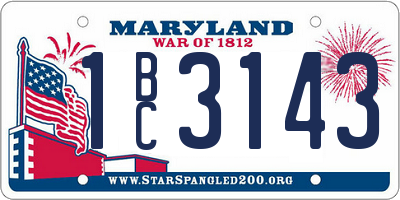 MD license plate 1BC3143