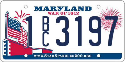 MD license plate 1BC3197