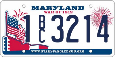 MD license plate 1BC3214