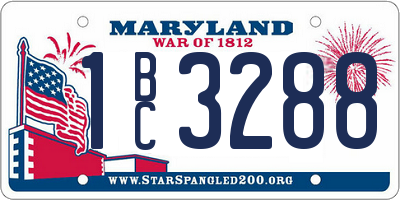 MD license plate 1BC3288