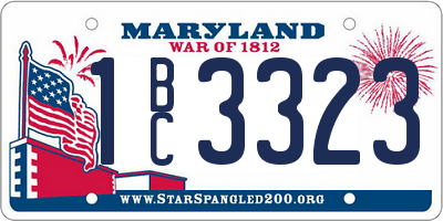 MD license plate 1BC3323