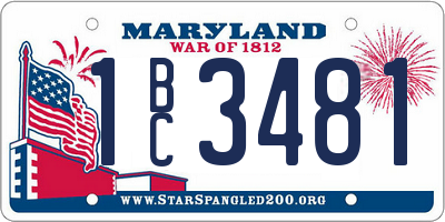MD license plate 1BC3481