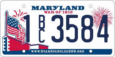 MD license plate 1BC3584