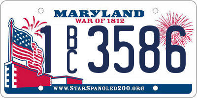 MD license plate 1BC3586