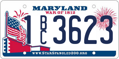 MD license plate 1BC3623