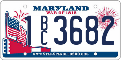 MD license plate 1BC3682