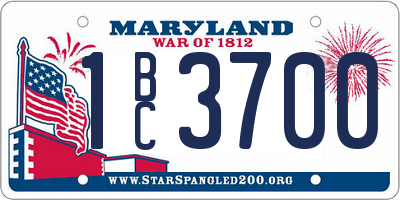 MD license plate 1BC3700